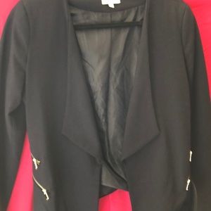 Small Navy Lined Blazer with Side Zippers